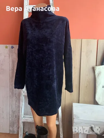💙💙💙 Тъмносиня плюшена рокля🩵