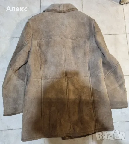 Палто кожух естествена агнешка кожа L-размер, снимка 4 - Палта - 47618040