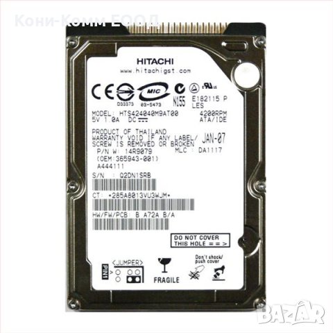 HDD 2.5` ATA  40Gb HITACHI, снимка 1 - Твърди дискове - 38251688