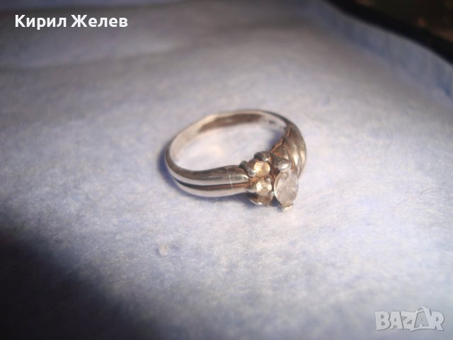СТАР СРЕБЪРЕН СКЪПОЦЕНЕН АРТ ДЕКО ПРЪСТЕН с ПРЕКРАСЕН ФАСЕТИРАН ЦИРКОН 27276, снимка 6 - Антикварни и старинни предмети - 36846668