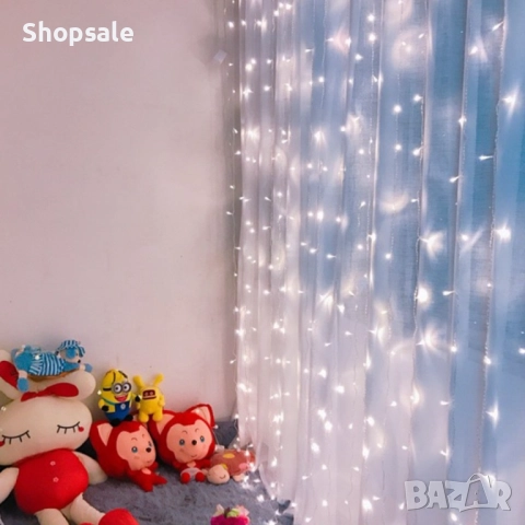 Коледна украса - LED светеща завеса, 300x60 см. , снимка 3 - Декорация за дома - 52485538