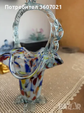 Красива стъклена кошничка, снимка 3 - Други - 48728030