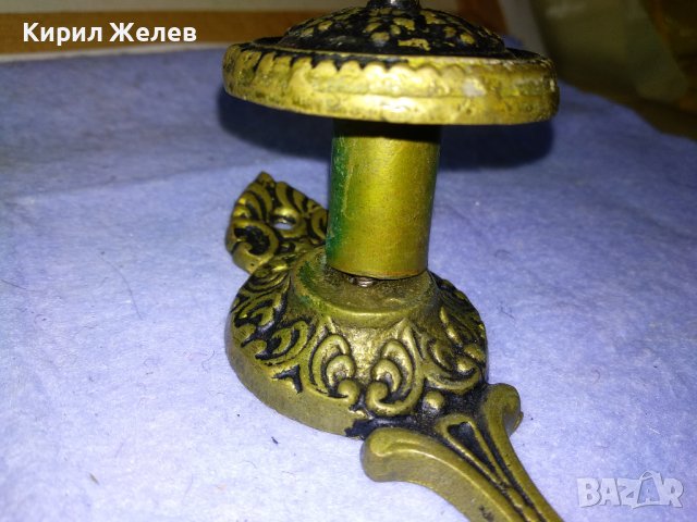 СТАРА КРАСИВО ФЛОРАЛНО ОРНАМЕНТИРАНА БРОНЗОВА РЕТРО ЗАКАЧАЛКА За ПОРТМАНТО 42745, снимка 5 - Антикварни и старинни предмети - 43827938