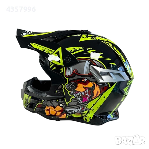 Кросова каска за мотор, ендуро, АТВ, Скутер,  неон, снимка 4 - Аксесоари и консумативи - 50516612