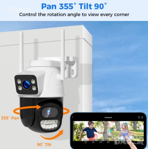 Външна - 8MP WiFi - Безжична Камера 4K, Автоматично проследяване, iCsee APP - Гаранция 12 месеца , снимка 12 - IP камери - 48549262