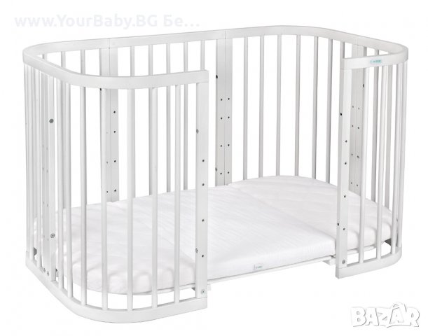 ПРЕПОРЪЧАН Кошара за Бебе Смарт 7в1 Комплект с Матрак Бяла, снимка 4 - Мебели за детската стая - 38195324