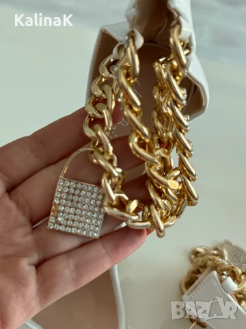 Сандали бели на ток, снимка 5 - Сандали - 51180618