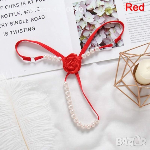 Стимулиращи еротични прашки с роза и перлени топчета - Код:1320, снимка 6 - Бельо - 51988619