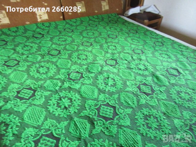 СТАРИННО ВЪЛНЕНО ПОКРИВАЛО ЗА ЛЕГЛО, снимка 2 - Покривки за легло - 36840304