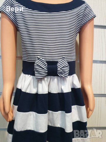 Нова детска моряшка рокличка с панделка, 12-18 месеца, снимка 8 - Бебешки рокли - 29040382