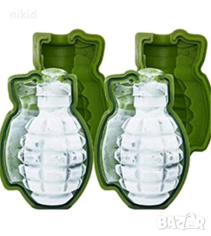 3D Граната лимонка бомба 2 части силиконов молд форма декорация торта фондан шоколад лед гипс, снимка 3 - Форми - 20814986