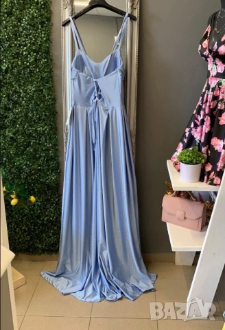 дълги сатенени рокли с камъни , снимка 6 - Рокли - 51459550