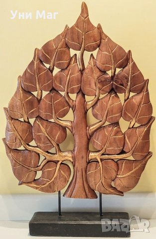 Дървото на живота, ДЪРВО с листа - фигура дърворезба, сувенир, подарък, ръчна изработка, снимка 3 - Декорация за дома - 33233912