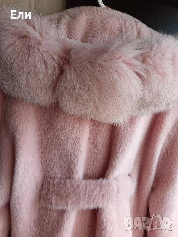 Палто алкантара с естествен косъм от лисица , снимка 6 - Палта, манта - 53272133