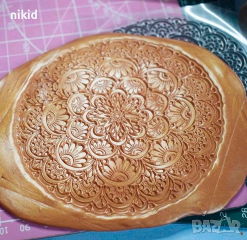 Мандала цвете кръгла дантела силиконов гумен печат декор украса бисквитки фондан Scrapbooking, снимка 5 - Други - 50824684