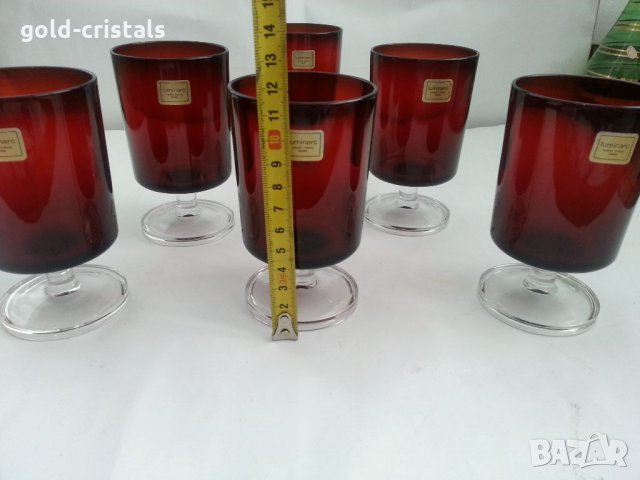 Френски чаши цветно стъкло , снимка 2 - Антикварни и старинни предмети - 33271140