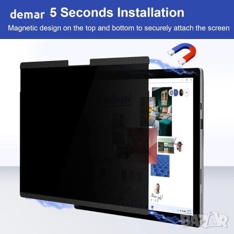 IPROKKO Магнитен протектор за екран на Surface Pro 7 - 12,3 инча, снимка 7 - Части за лаптопи - 43114483