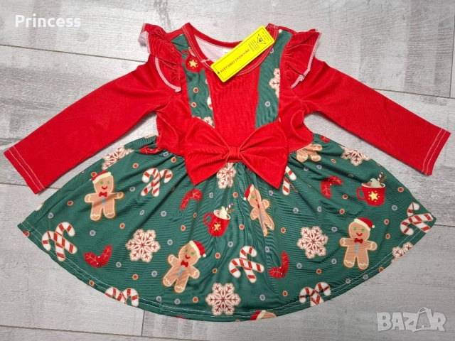 Коледна рокличка 6-9месеца