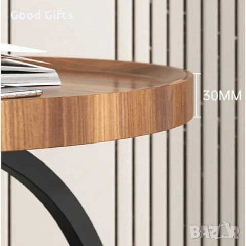 Модерна Кръгла Холна Масичка на Две Нива – Стил и Уют за Вашия Дом, снимка 4 - Други стоки за дома - 53285934