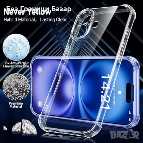 Нов кейс Калъф за iPhone 16 Plus с протектори - против надраскване, снимка 2 - Калъфи, кейсове - 48029934