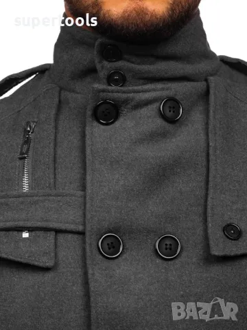 Мъжко палто сиво PPM GR8857, снимка 7 - Палта - 47279145