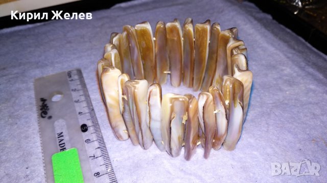 ПРЕКРАСНА СЕДЕФЕНА ХЕНД МЕЙД ЛЯТНА ФЕШЪН АРТ ГРИВНА НАТУРАЛЕН КРАЛСКИ СЕДЕФ РАЗТЕГЛИВА 26938