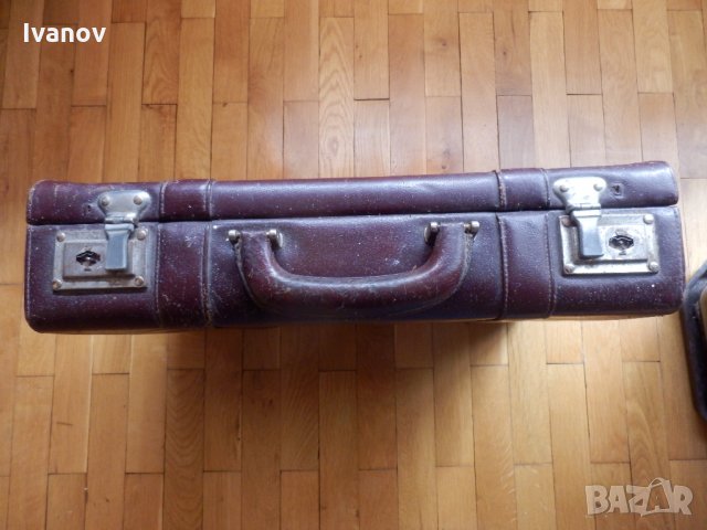 Стар кожен куфар, снимка 2 - Антикварни и старинни предмети - 27053140