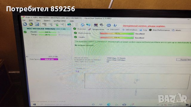 Продавам хард диск Western Digital WD Blue 3.5 1TB 7200rpm 64MB SATA3 (WD10EZEX, снимка 2 - Твърди дискове - 36877672