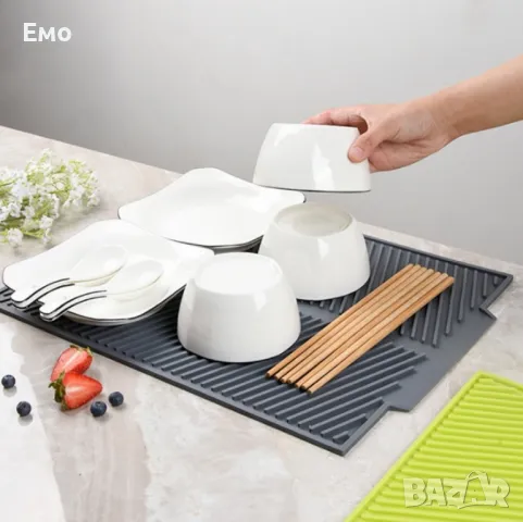 Силиконова подложка за сушене на съдове, снимка 4 - Сушилници - 48206628