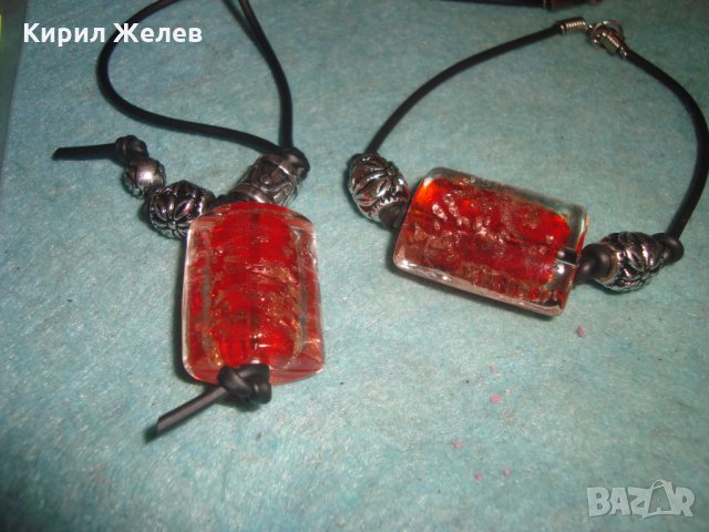 КОЛИЕ и ГРИВНА от ВЕНЕЦИАНСКО ЦВЕТНО СТЪКЛО МУРАНО 93021, снимка 3 - Бижутерийни комплекти - 35527278