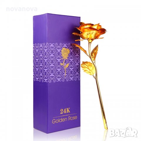 24K Gold Rose Златна роза Луксозен подарък за Св. Валентин, снимка 13 - Подаръци за жени - 39614007