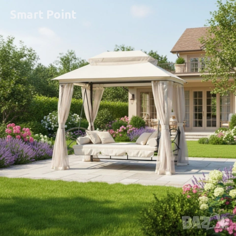 Луксозна градинска шатра с люлка и функция сън за пълен релакс, снимка 3 - Градински мебели, декорация  - 53431884