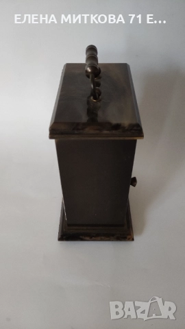 Metamec старинен английски масивен каминен часовник от месинг и изкуствен оникс, снимка 8 - Антикварни и старинни предмети - 47780083