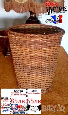 винтидж плетено кошче, снимка 4 - Антикварни и старинни предмети - 37374426