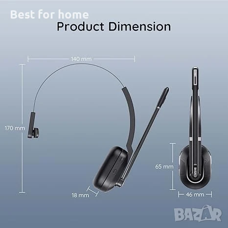 Bluetooth безжични слушалки с микрофон и стойка за бързо зареждане EKSA, снимка 5 - Bluetooth слушалки - 50808028