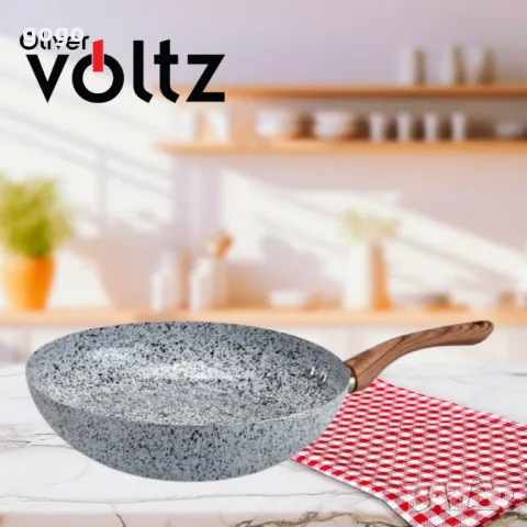 Тиган за палачинки Voltz Siena, Мраморно каменно керамично покритие, Светло сив