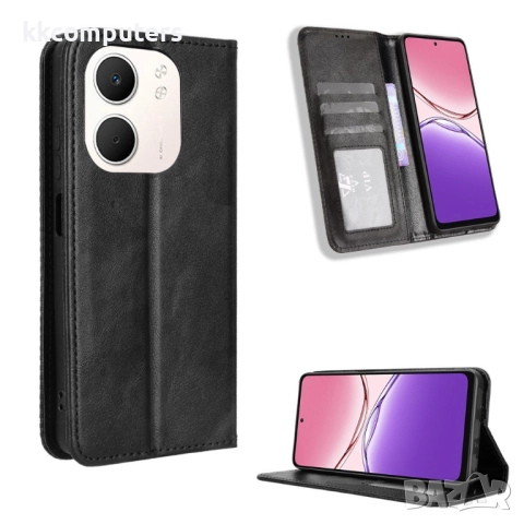 Oppo A5x 5G / 4G Retro Texture Wallet Калъф и Протектор, снимка 7 - Калъфи, кейсове - 52978318