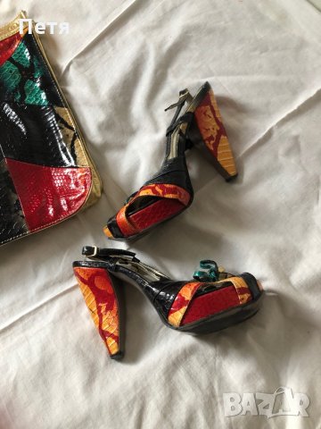 Змийски сандали и чанта, снимка 4 - Сандали - 28739387