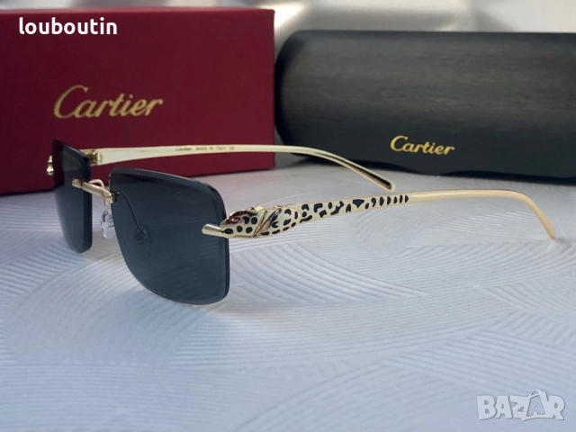Cartier Мъжки слънчеви очила правоъгълни 3 цвята черни кафяви прозрачни, снимка 8 - Слънчеви и диоптрични очила - 51739017