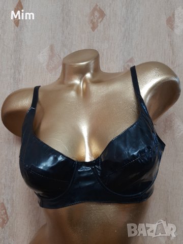 80 В Черен кожен сутиен/ бюстие/