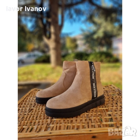 Дамски боти от велур в два различни цвята-НИСКА ЦЕНА - ВИСОКА КАЧЕСТВО, снимка 3 - Дамски боти - 51642049