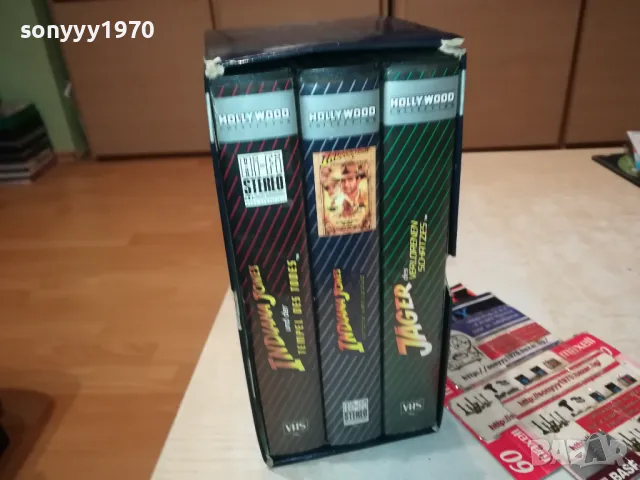 INDIANA JONES X3 VHS VIDEO ORIGINAL TAPE-ВНОС GERMANY 2402251902LNWC, снимка 3 - Други жанрове - 49261072