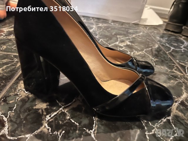 Черни елегантни обувки, снимка 2 - Дамски обувки на ток - 44118395