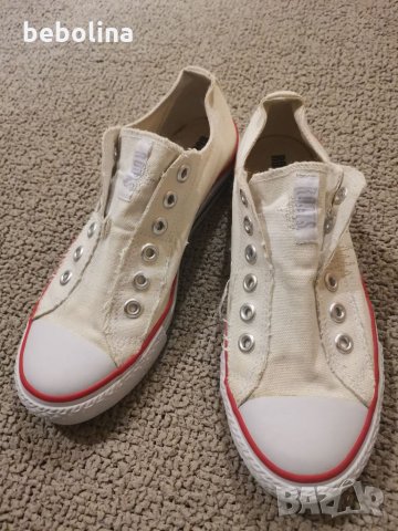 Бели Кецове без връзки, снимка 5 - Кецове - 34754294