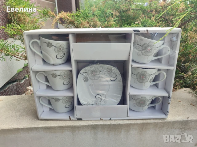 Нов сервиз чаши за кафе в опаковката, снимка 1