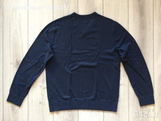 НОВ оригинален тъмно син шпиц памучен пуловер GAP размер L от САЩ, снимка 4 - Пуловери - 39914420