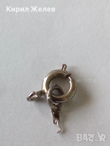 Сребърна карабинка закопчалка 43234, снимка 7 - Колиета, медальони, синджири - 52243252