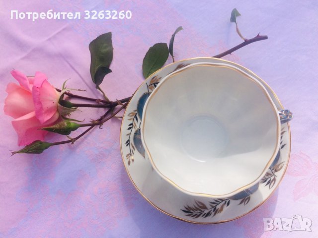 ЛФЗ - руска порцеланова чаша за чай шарка Луннъй , снимка 5 - Чаши - 43407981