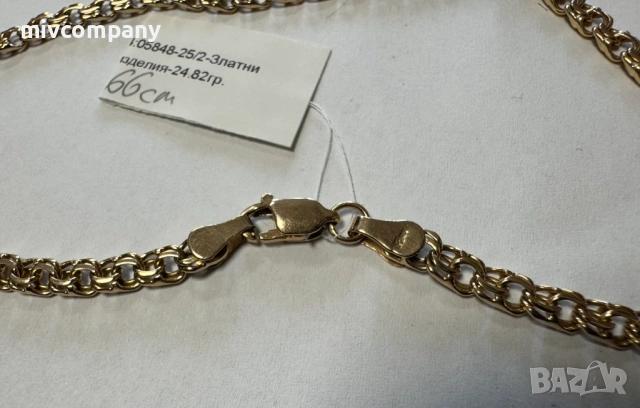 Златен синджир 24.82гр.66см., снимка 3 - Колиета, медальони, синджири - 53354337