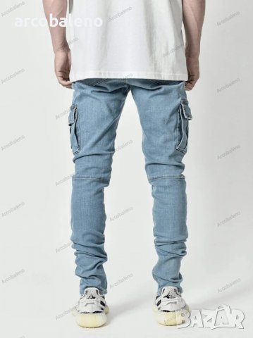 Нов стил мъжки тесни дънки със странични джобове, 2цвята - 023, снимка 4 - Дънки - 39286924